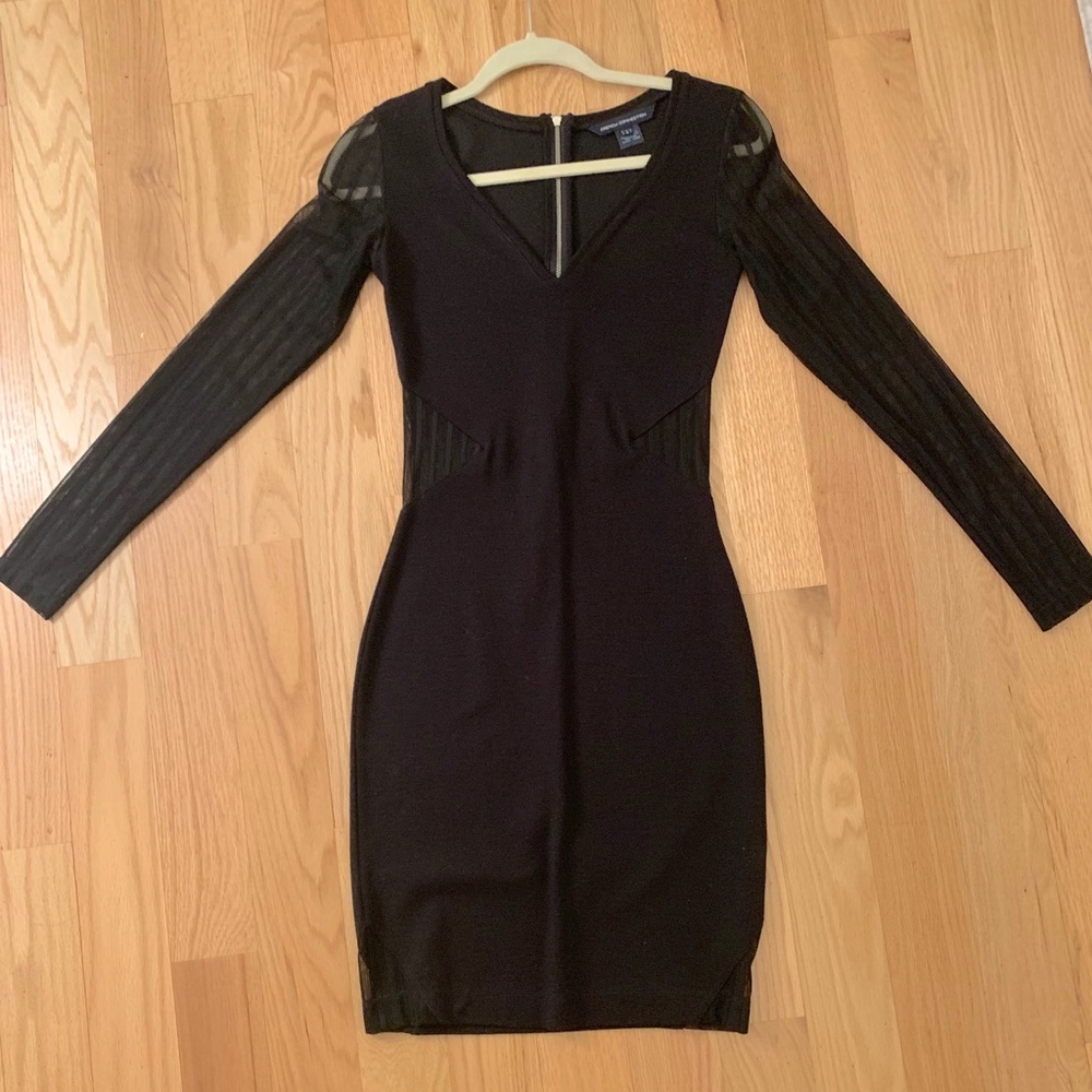 French Connection Black Dress with Sheer Detail
